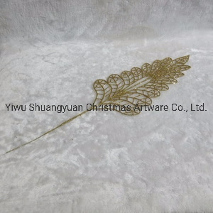 Gold Decorative Christmas Tree Branches with Glitter for Christmas Decoration