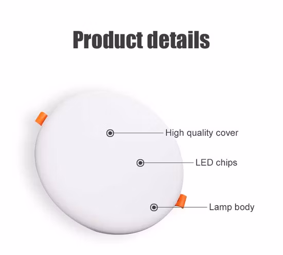 Round Square Slim LED Ceiling Panel Light with High Quality