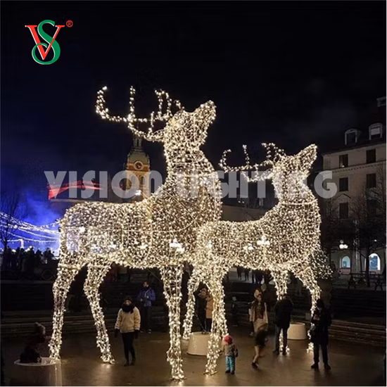 屋外のクリスマス装飾3D鹿照明
