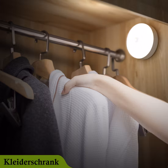 スマート LED モーションセンサーナイトライト、単三電池 3 個とフック付き