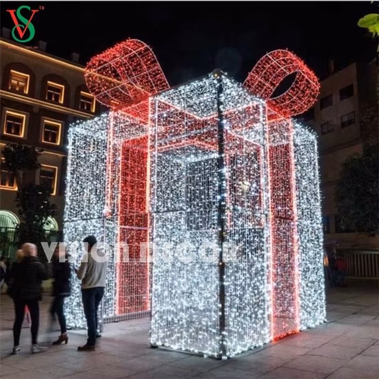 屋外クリスマスギフトオーナメント、巨大LEDテーマギフトボックス